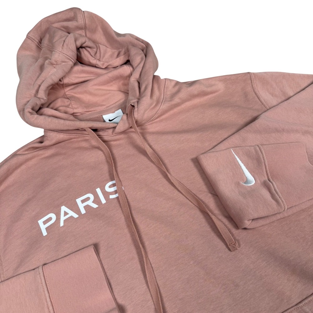 Nike Paris Saint-Germain PSG Pullover Hoodie Pink Mens XL Logo Sweatshirt